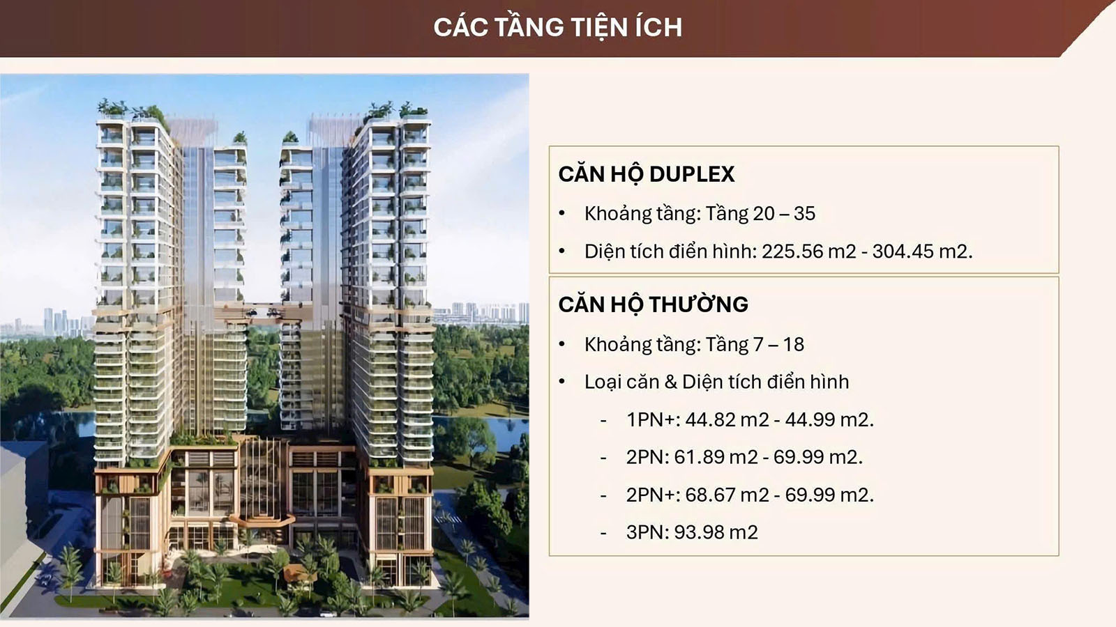Tiện ích dự án rivea residences