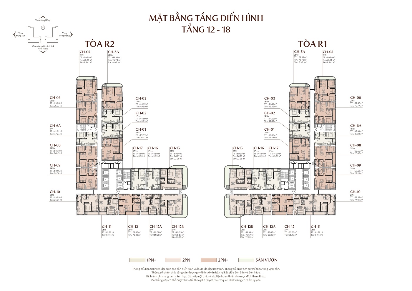 Mặt bằng Tầng 12-18 Rivea Residences