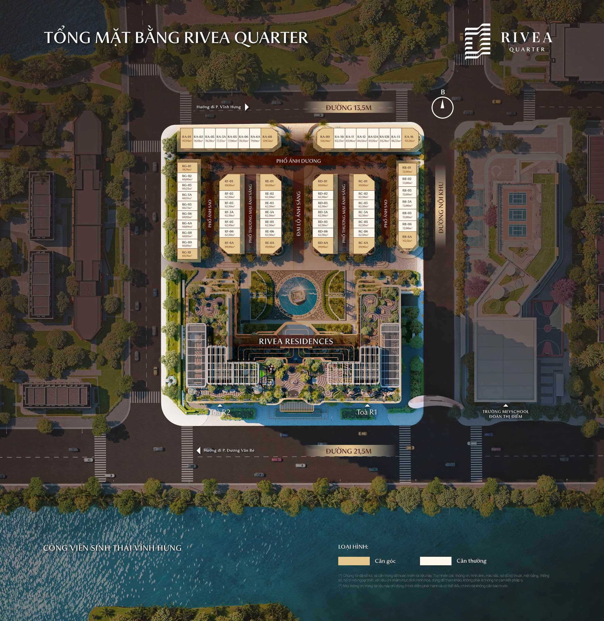 Tông rtheer mặt bằng Rivea Quarter