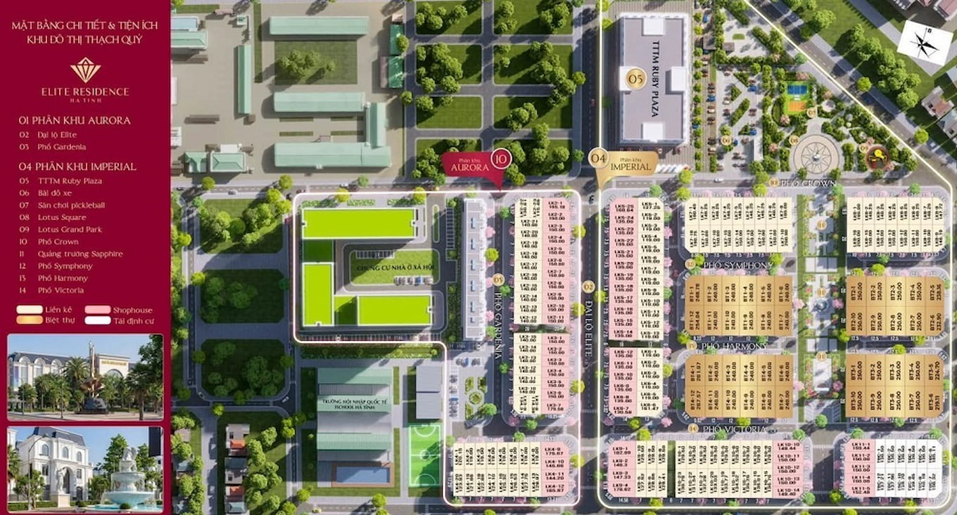 Mặt bằng elite residence hà tĩnh