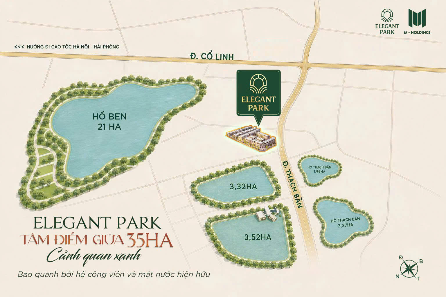 Vị trí elegant park thạch bàn