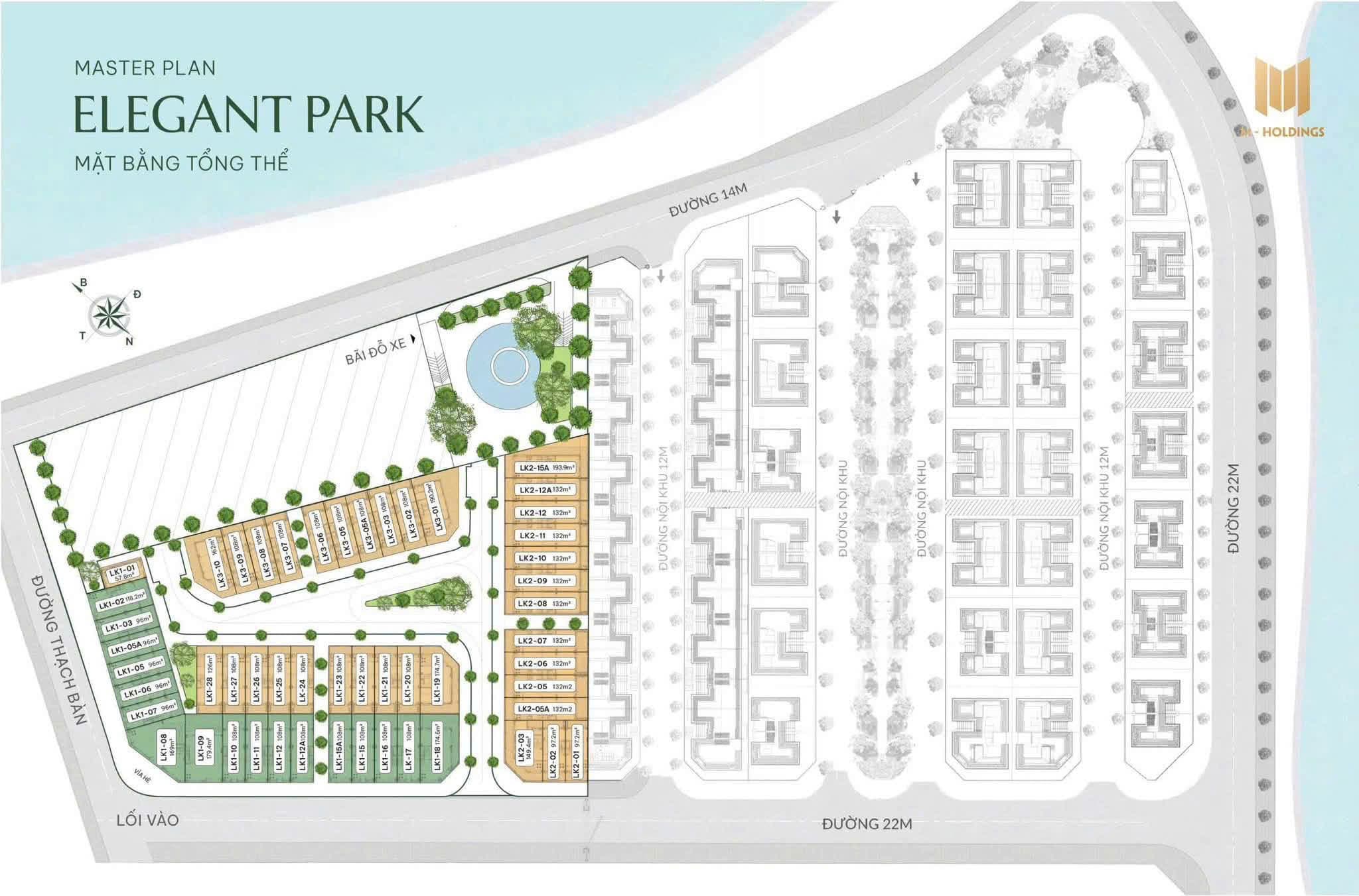 Mặt bằng phân lô Liền kề Elegant Park